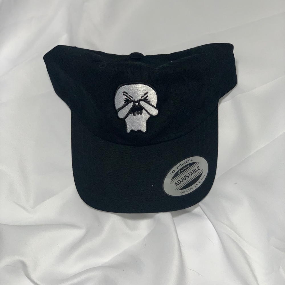 Black adjustable ghost dad hat